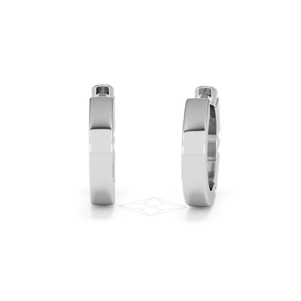 Forme 0.52ct Baguette Cut Lab Ruby Huggie Earrings in Sterling Silver