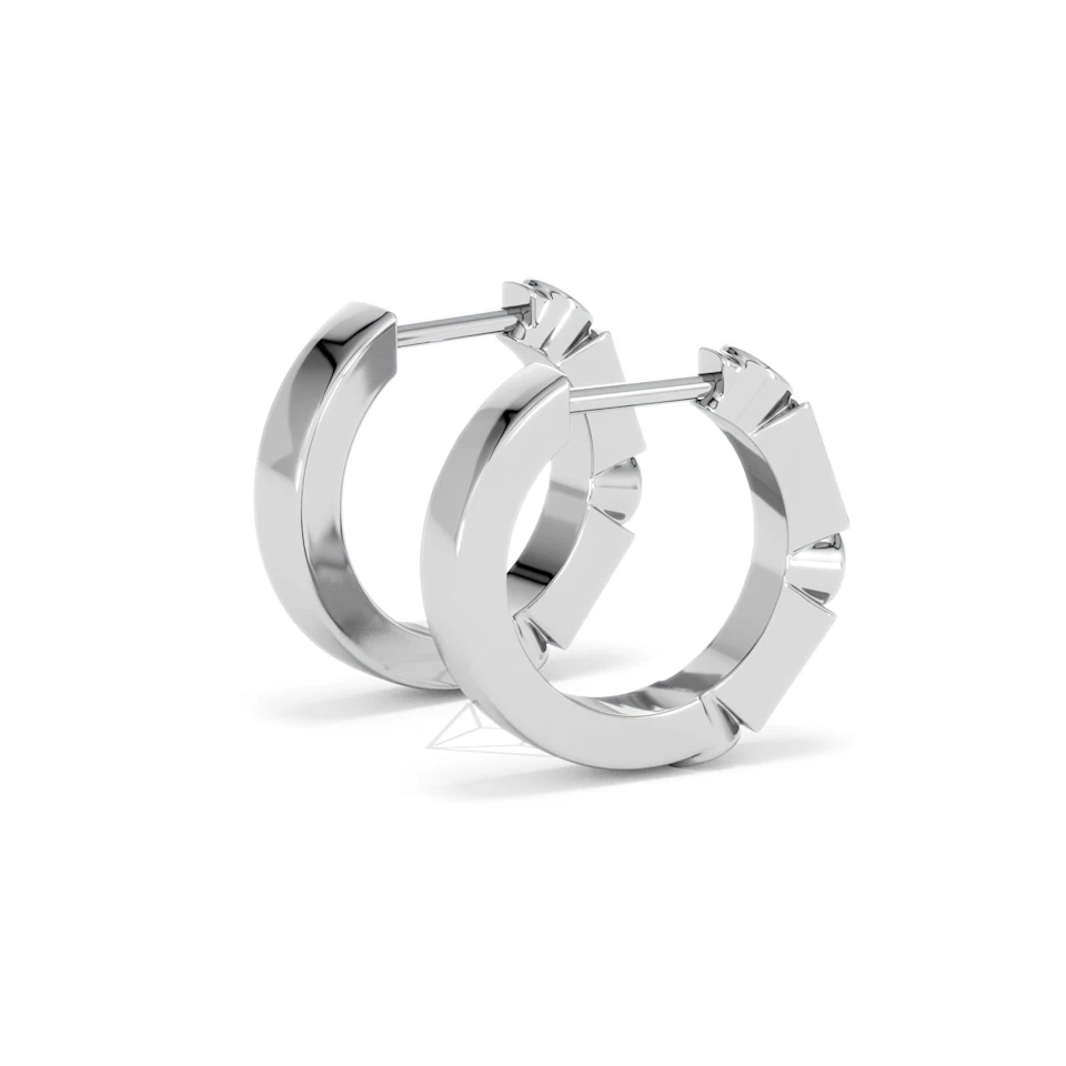 Forme 0.52ct Baguette Cut Lab Sapphire Huggie Earrings in Sterling Silver
