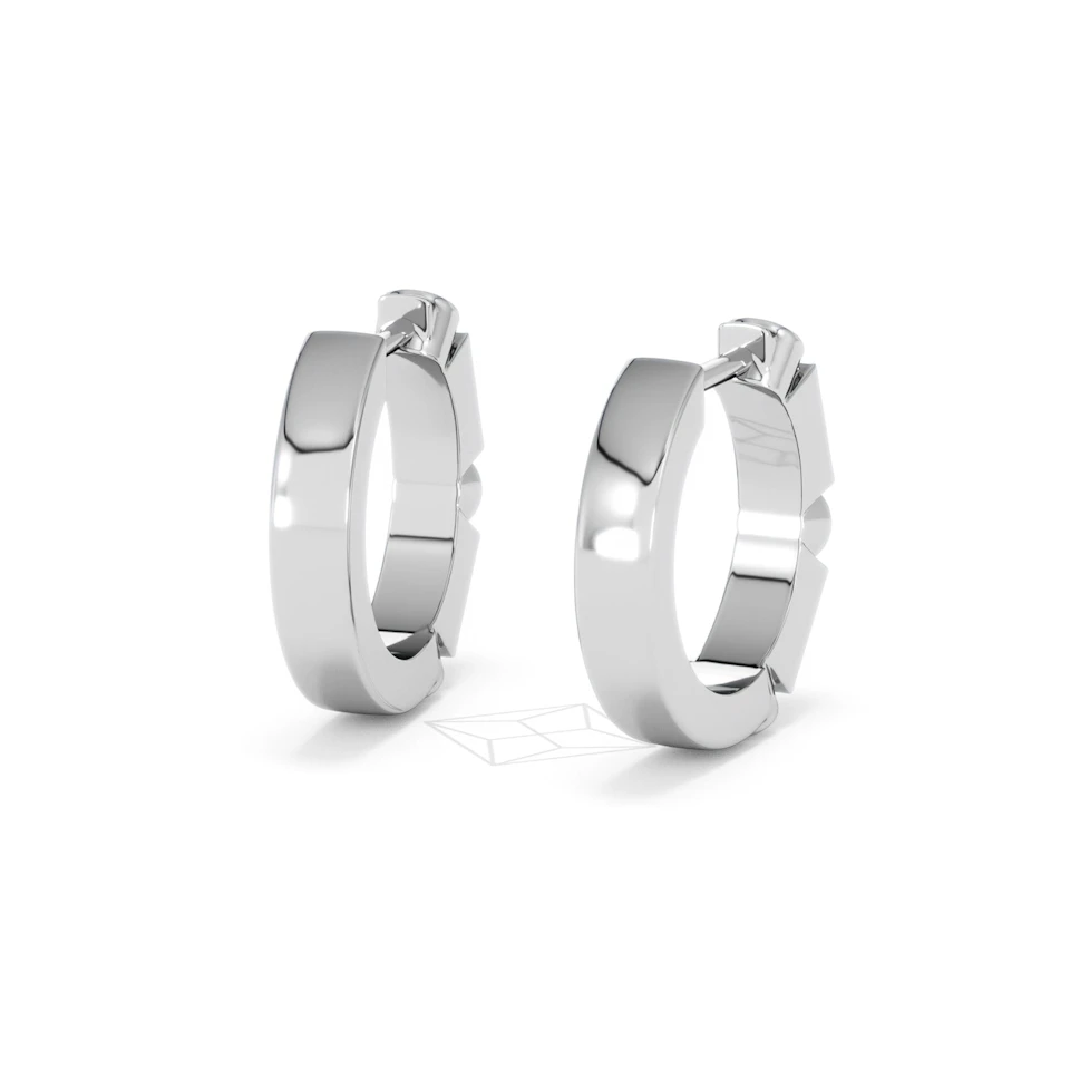 Forme 0.52ct Baguette Cut Lab Sapphire Huggie Earrings in Sterling Silver
