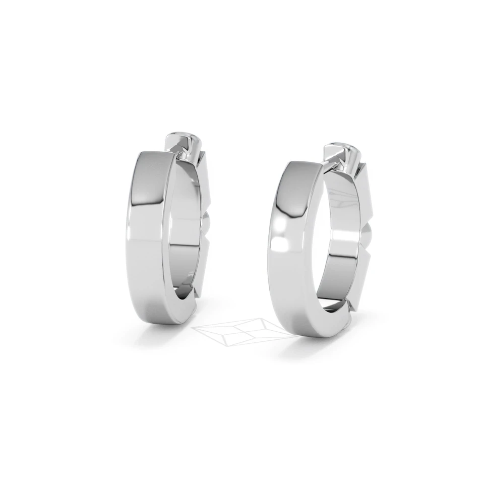 Forme 0.52ct Baguette Cut Lab Sapphire Huggie Earrings in Sterling Silver
