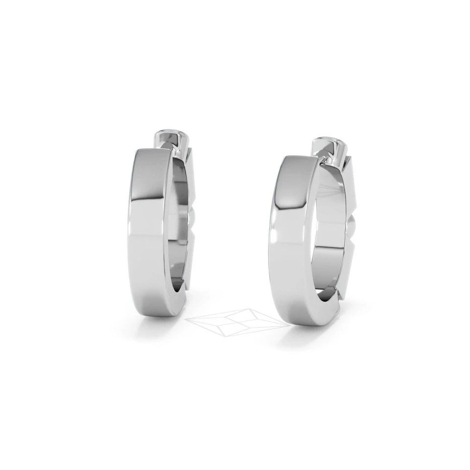 Forme 0.52ct Baguette Cut Lab Sapphire Huggie Earrings in Sterling Silver