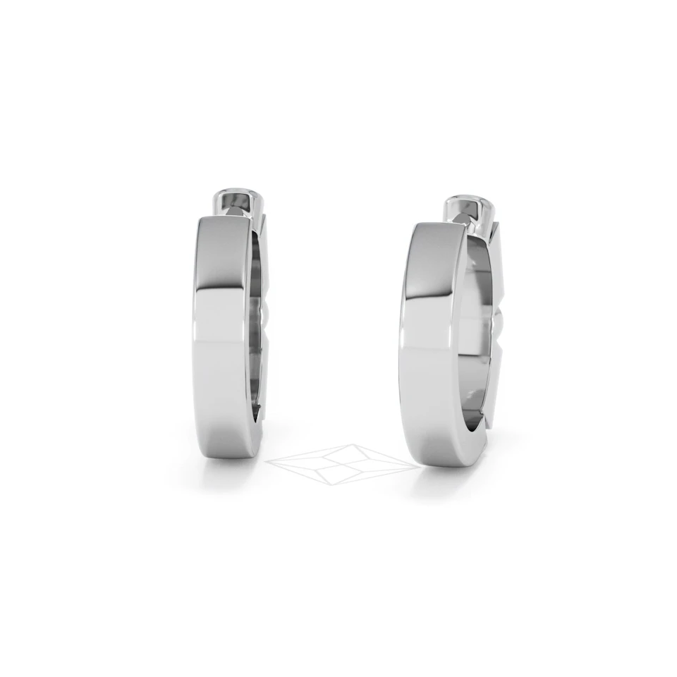 Forme 0.52ct Baguette Cut Lab Sapphire Huggie Earrings in Sterling Silver
