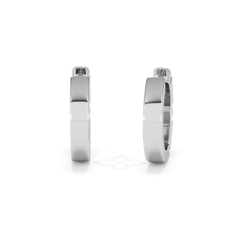 Forme 0.52ct Baguette Cut Lab Sapphire Huggie Earrings in Sterling Silver