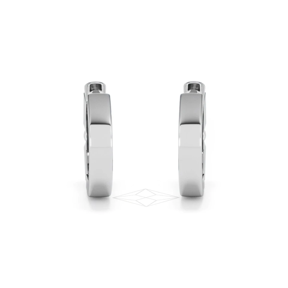 Forme 0.52ct Baguette Cut Lab Sapphire Huggie Earrings in Sterling Silver