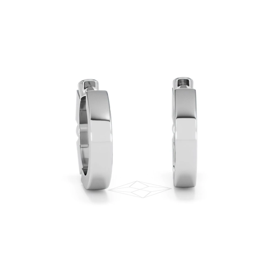 Forme 0.52ct Baguette Cut Lab Sapphire Huggie Earrings in Sterling Silver