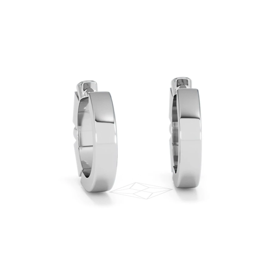 Forme 0.52ct Baguette Cut Lab Sapphire Huggie Earrings in Sterling Silver