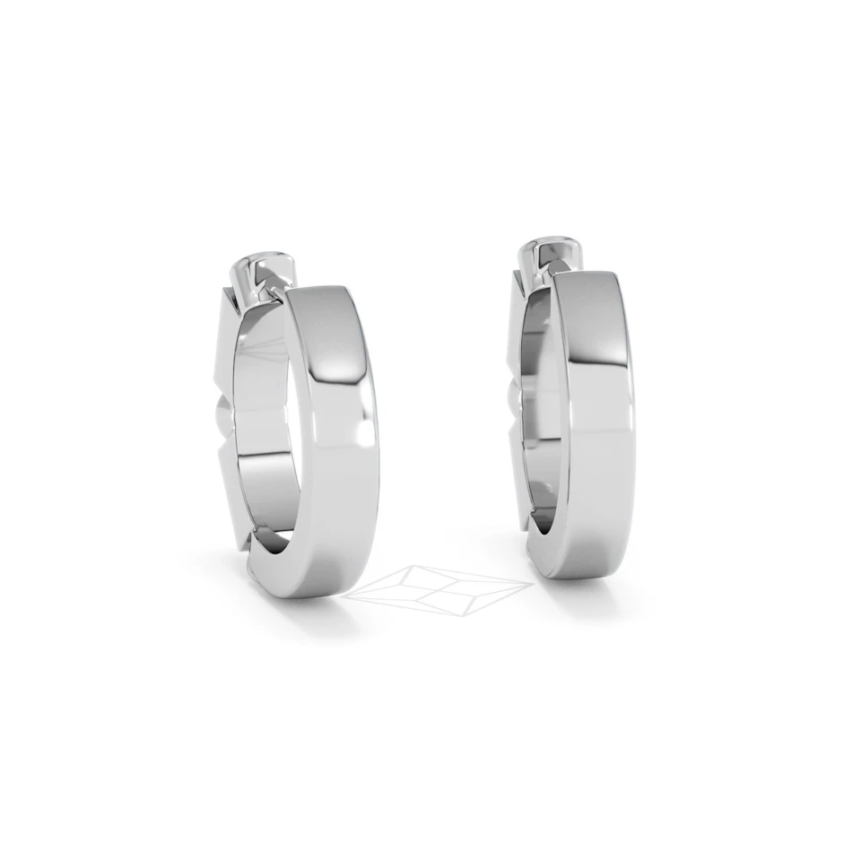 Forme 0.52ct Baguette Cut Lab Sapphire Huggie Earrings in Sterling Silver