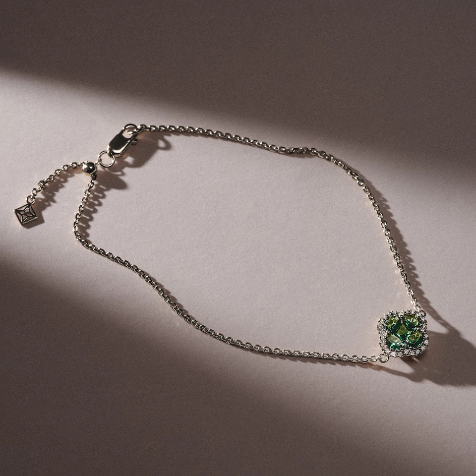 Alegria 0.75ct Lab Emerald Halo Bracelet in Sterling Silver
