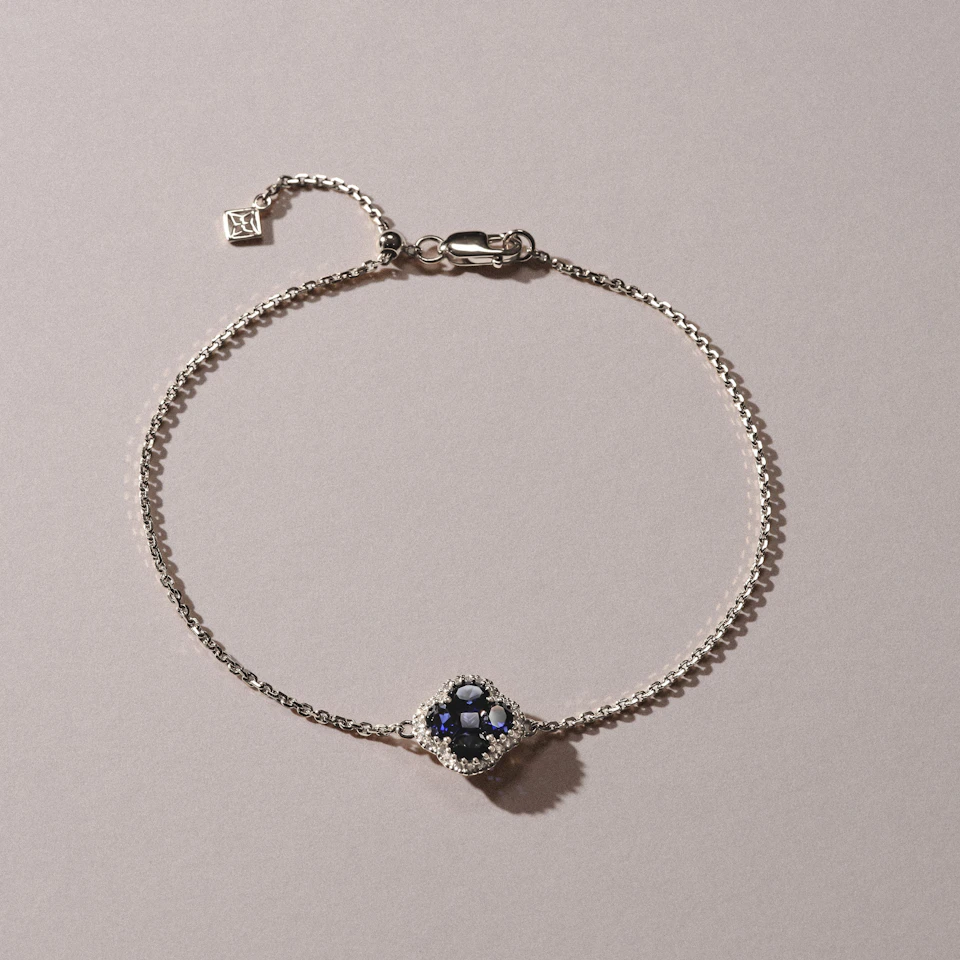 Alegria1.00ct Lab Sapphire Halo Bracelet in Sterling Silver