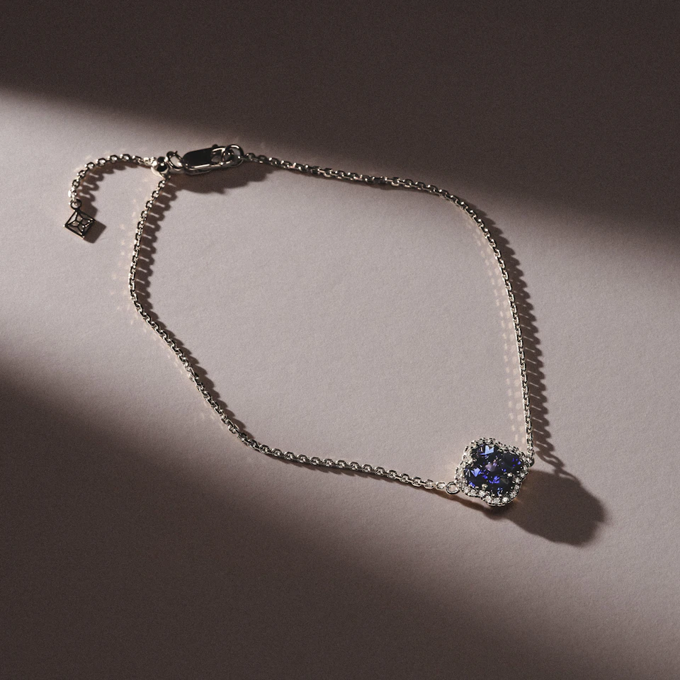 Alegria1.00ct Lab Sapphire Halo Bracelet in Sterling Silver