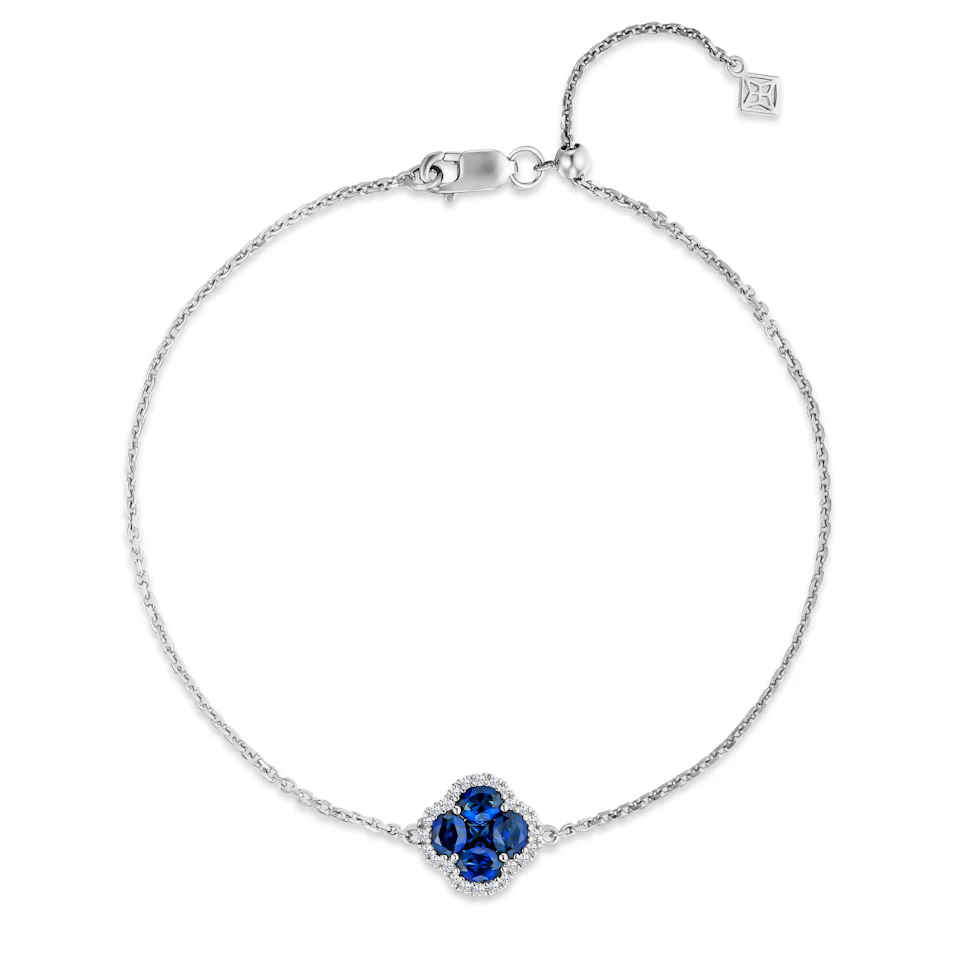 Alegria1.00ct Lab Sapphire Halo Bracelet in Sterling Silver