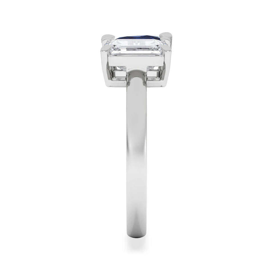 Toi Et Moi 1.50ct Emerald Cut Lab Diamond and 1.50ct Pear Lab Sapphire Engagement Ring in Platinum