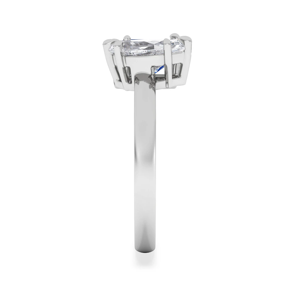 Toi Et Moi 1.50ct Marquise Lab Diamond and 3.30ct Emerald Cut Lab Sapphire Engagement Ring in Platinum