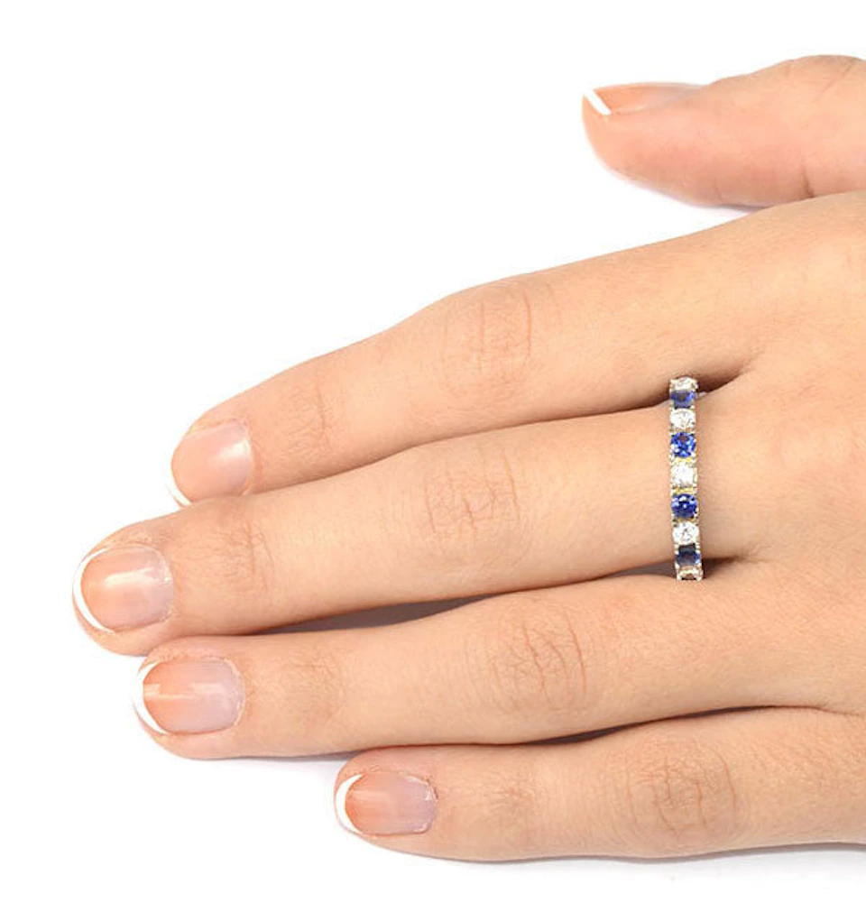Sapphire 1.70ct H/SI Diamond Platinum Eternity Ring Item HG20-422UJUS