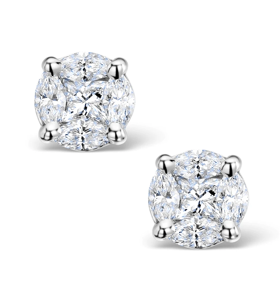 Diamond Earrings 2.00ct Look Galileo Style 0.74ct in Platinum