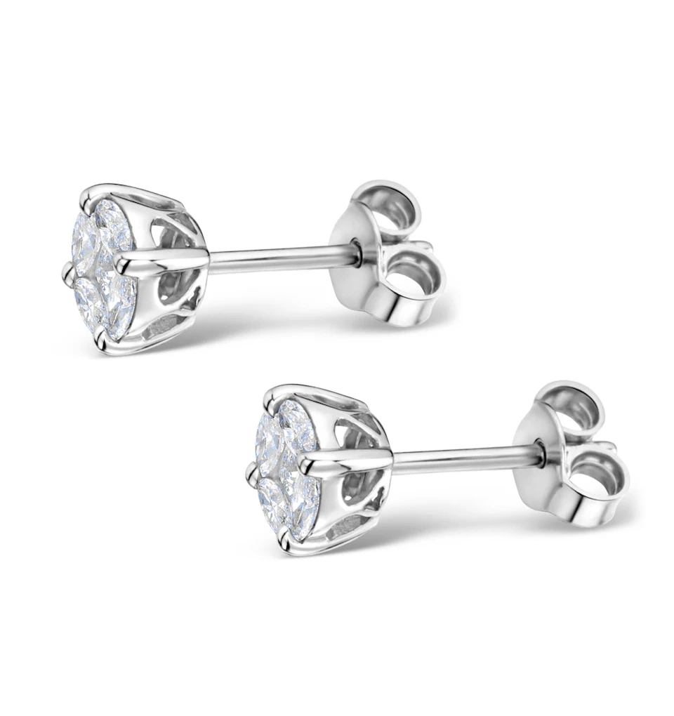 Diamond Earrings 2.00ct Look Galileo Style 0.74ct in 18K White Gold