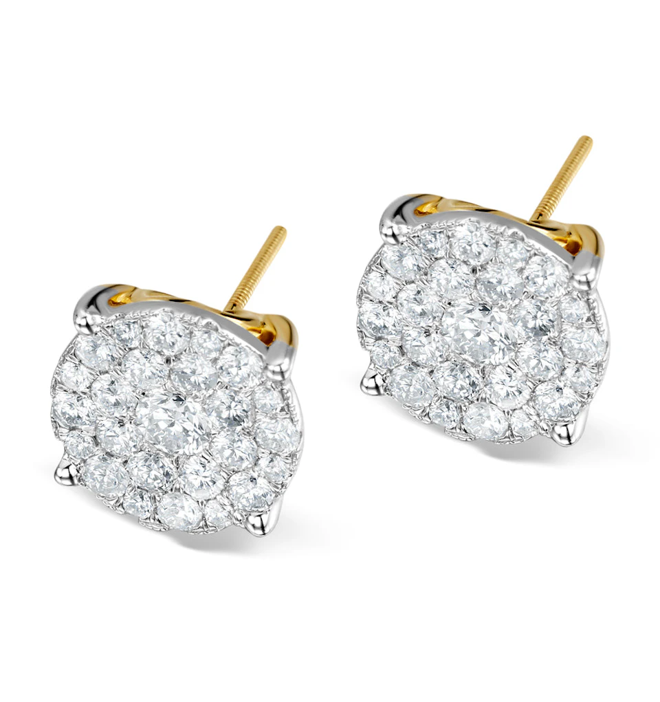 Grande Diamond Earrings 1.06ct H/Si in 18K Gold - P3470