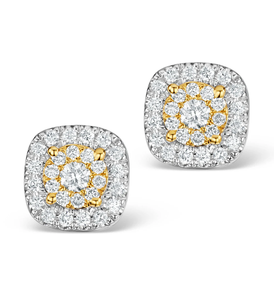 Diamond Halo Earrings 0.60ct H/Si in 18K White Gold - P3484Y
