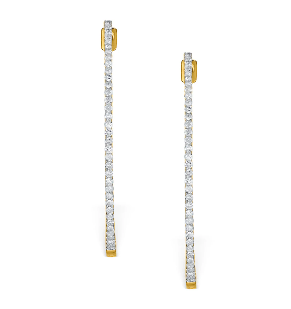 Diamond Hoop Earrings 2ct H/Si in 18K Gold - P3487