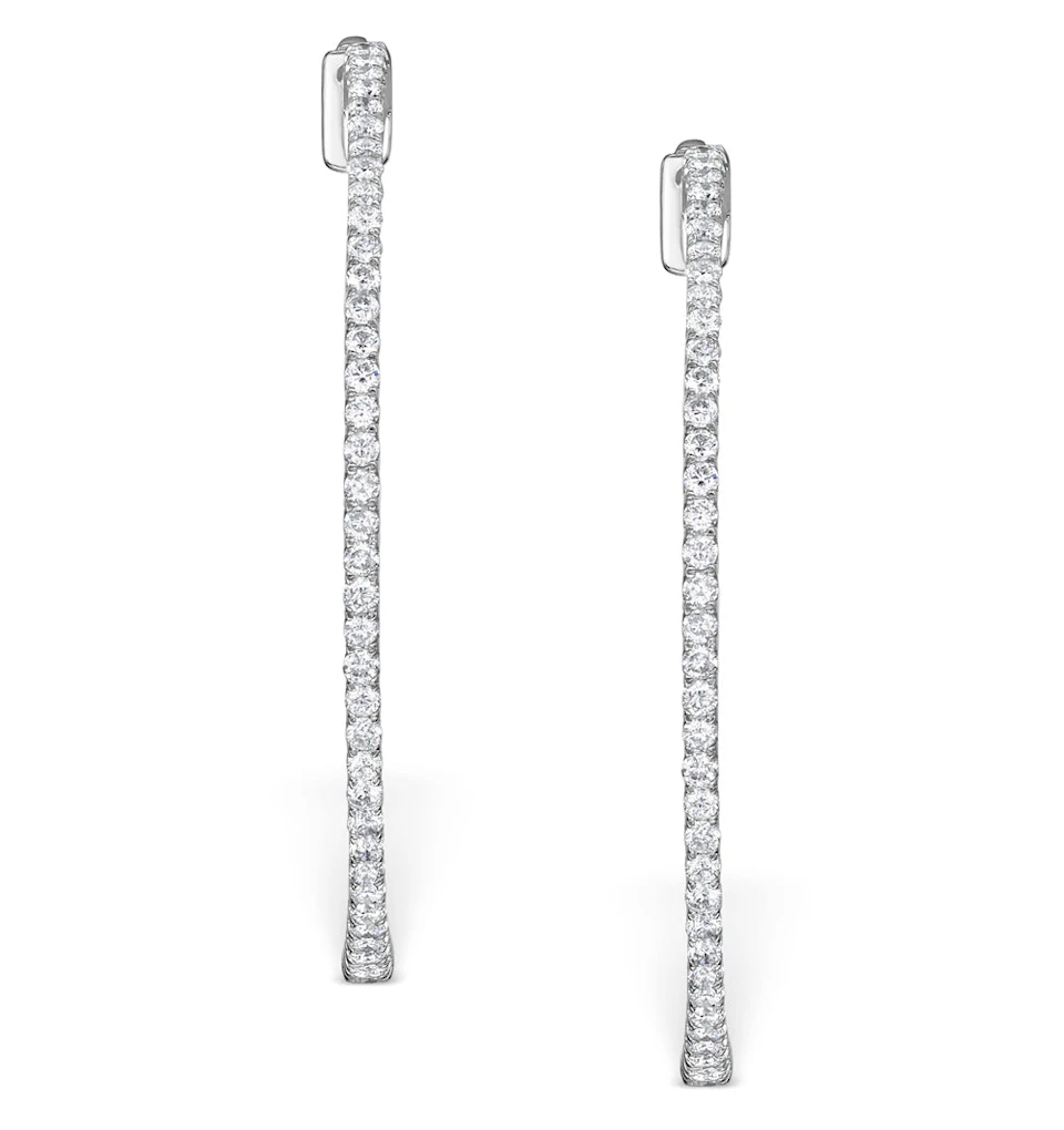 Diamond Hoop Earrings 1.50ct H/Si in 18K White Gold - P3488Y