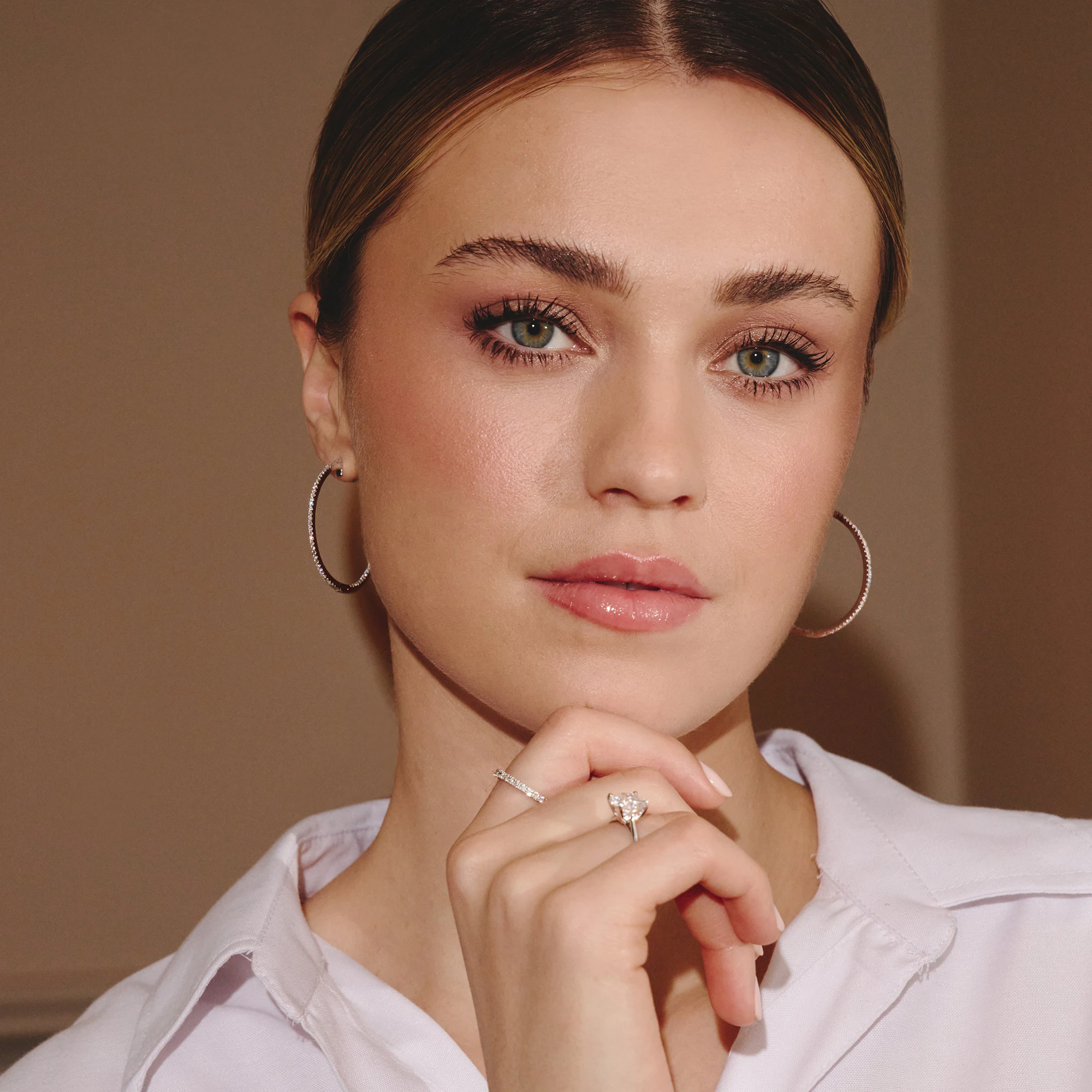 Amora 0.50ct Lab Diamond Set Ring Set in 18K White Gold