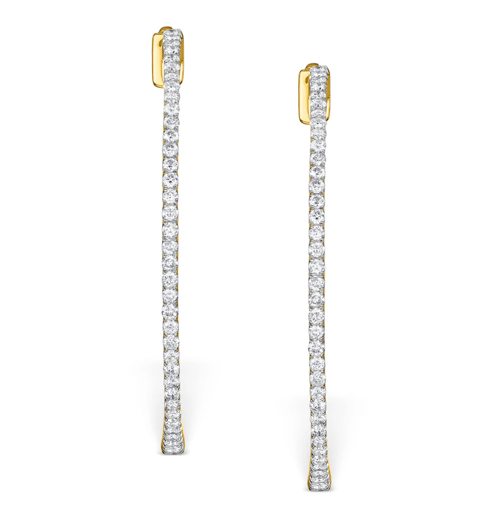 Diamond Hoop Earrings 1.50ct H/Si 18K Gold - P3488