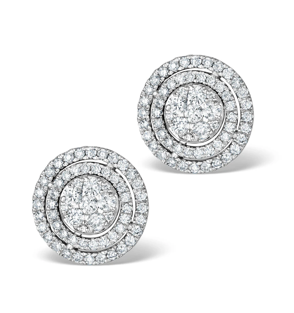 Athena Diamond Drop Earrings Multi Wear 1ct in 18K White Gold - P3493
