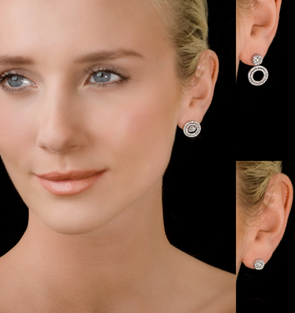 Athena Diamond Drop Earrings Multi Wear 1ct in 18K White Gold