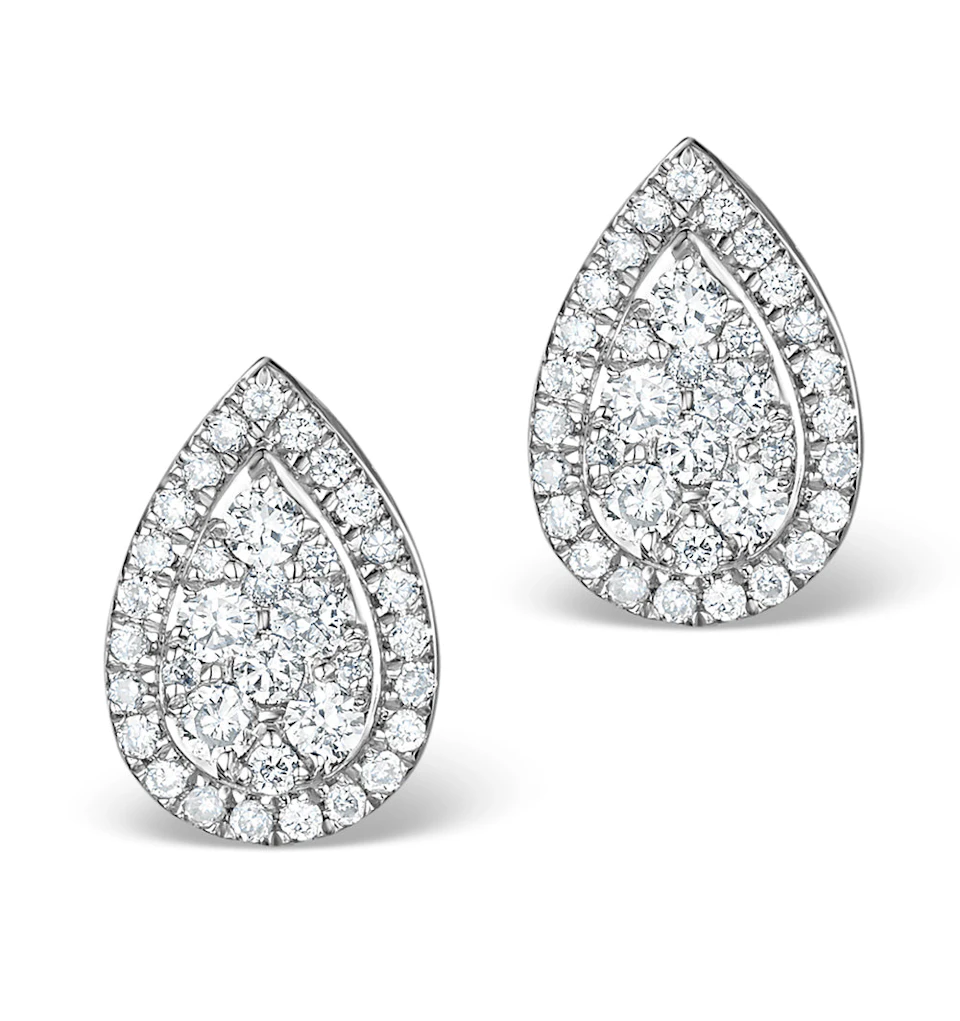 Athena Lab Diamond Drop Earrings Multi Wear 0.90ct 9K White Gold