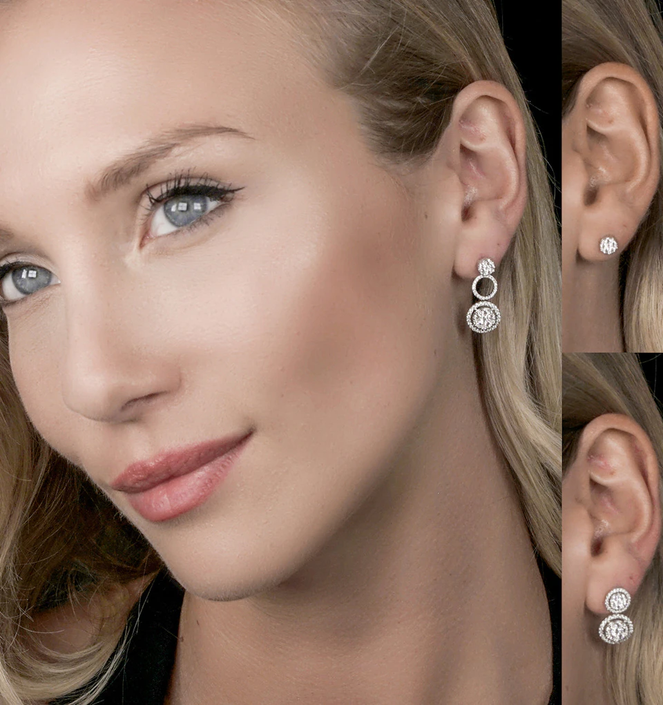 Athena Diamond Circle Multi Wear Earrings 1.3ct Set in 18K White Gold