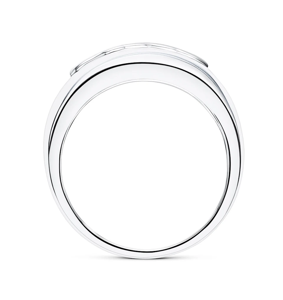 18K White Gold Chunky Ladies Diamond Ring - SIZE M