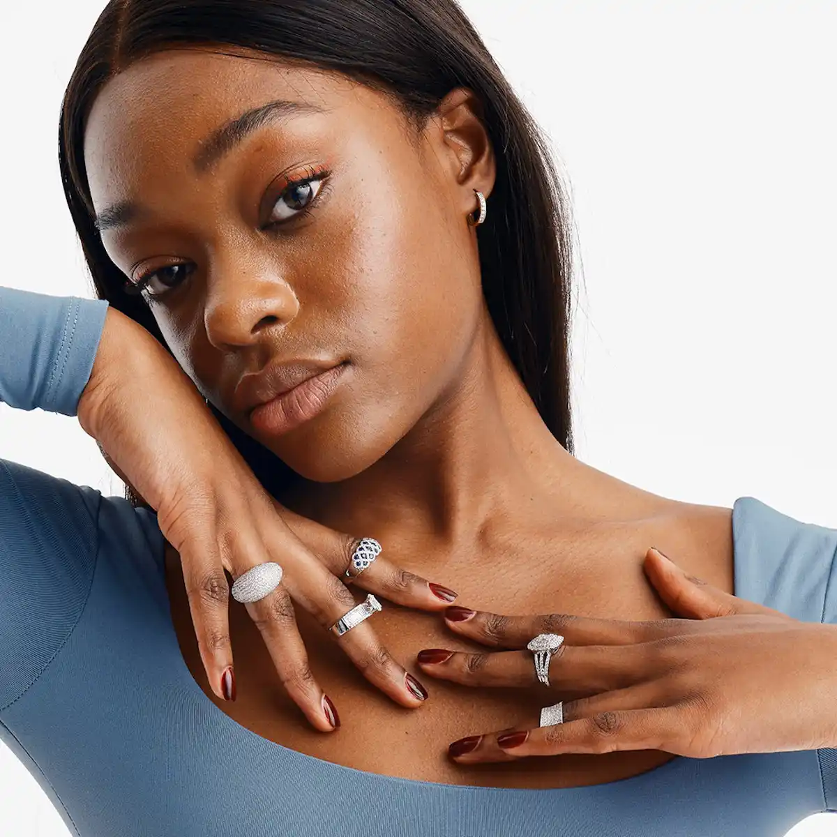 Anastasia Lab Diamond Halo Engagement Ring in Platinum 1.30ct F/VS1