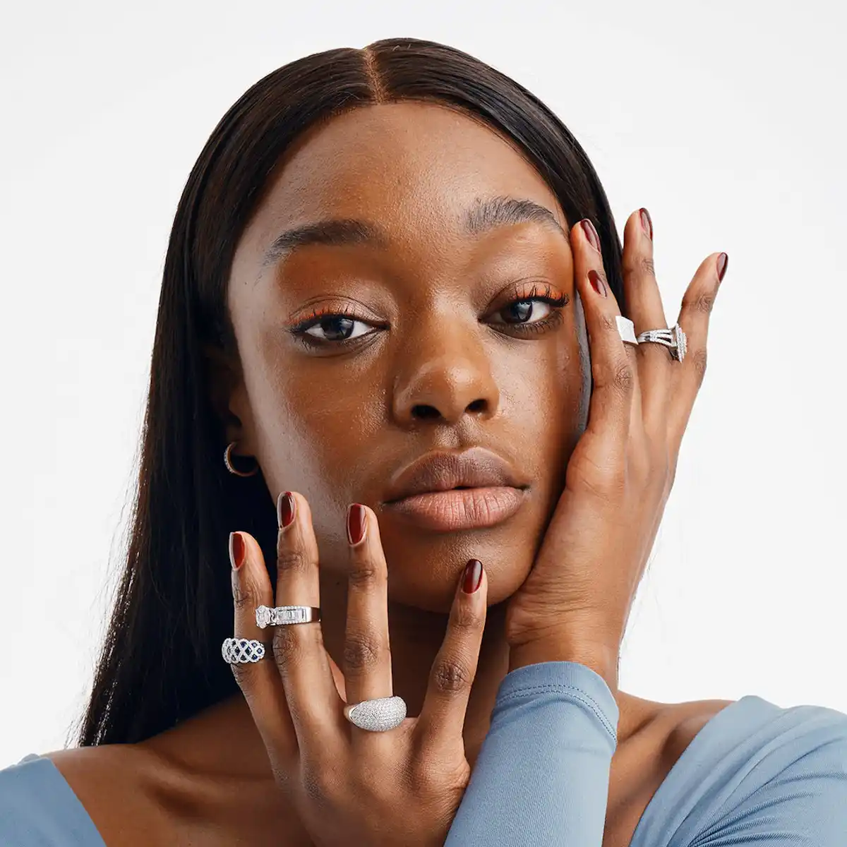 Anastasia Lab Diamond Halo Engagement Ring in Platinum 1.30ct F/VS1