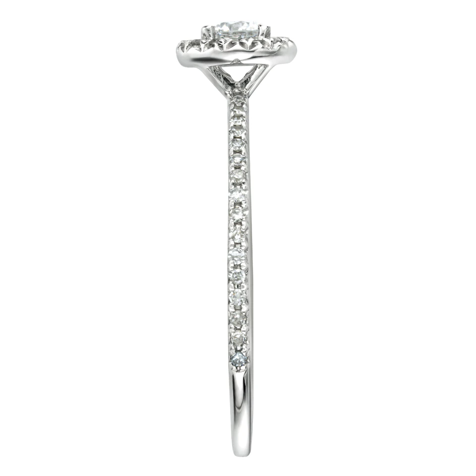 Ella Halo Lab Diamond Engagement Ring 0.55ct in 9K White Gold