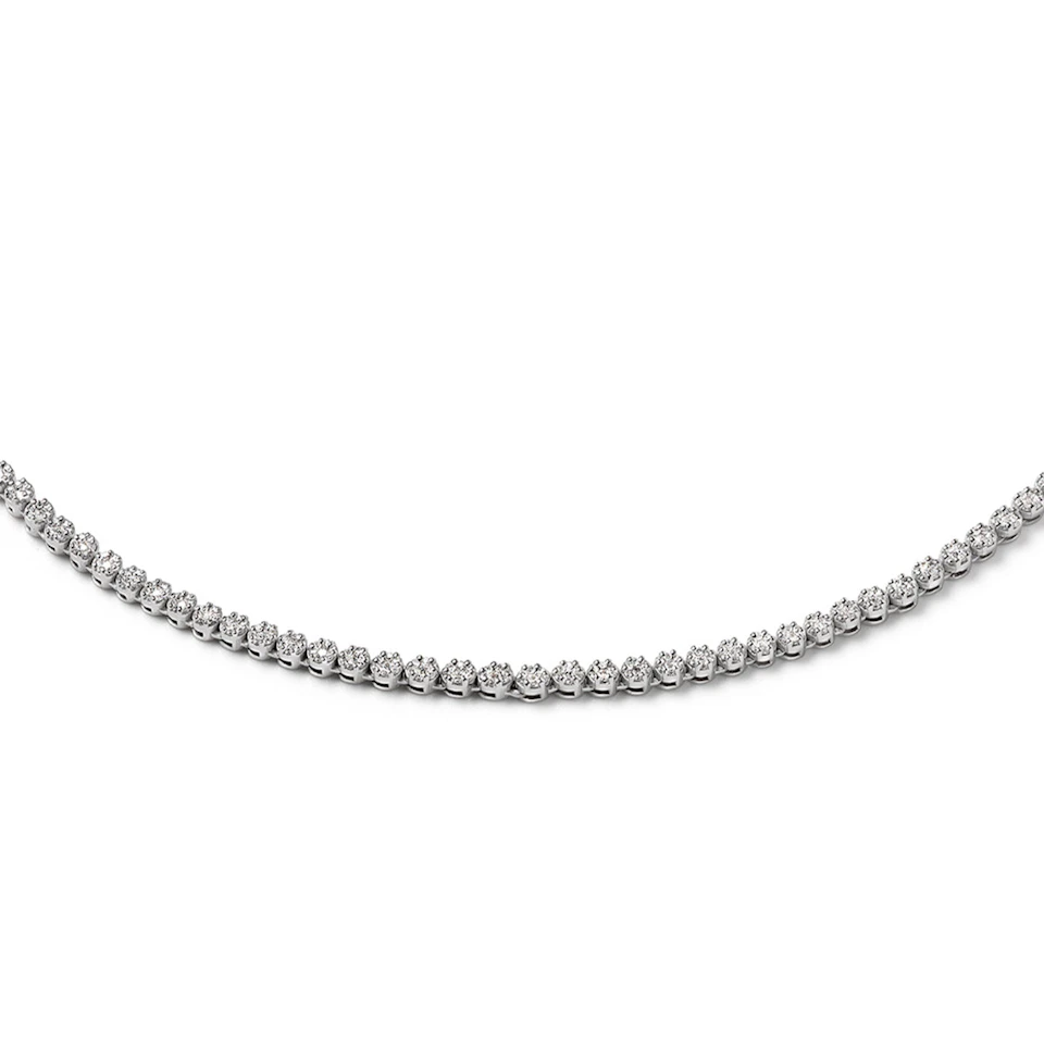 18KW Diamond Cluster Necklace 3.00ct H/Si