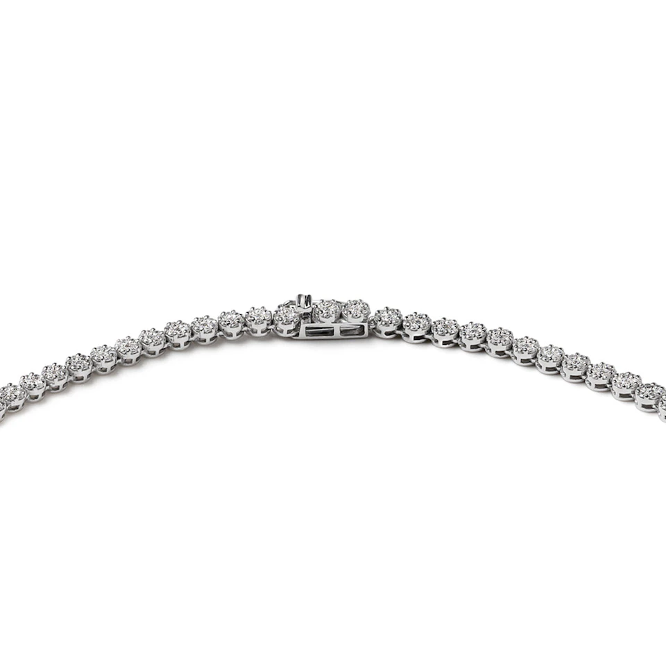 18KW Diamond Cluster Necklace 5.00ct G/Vs