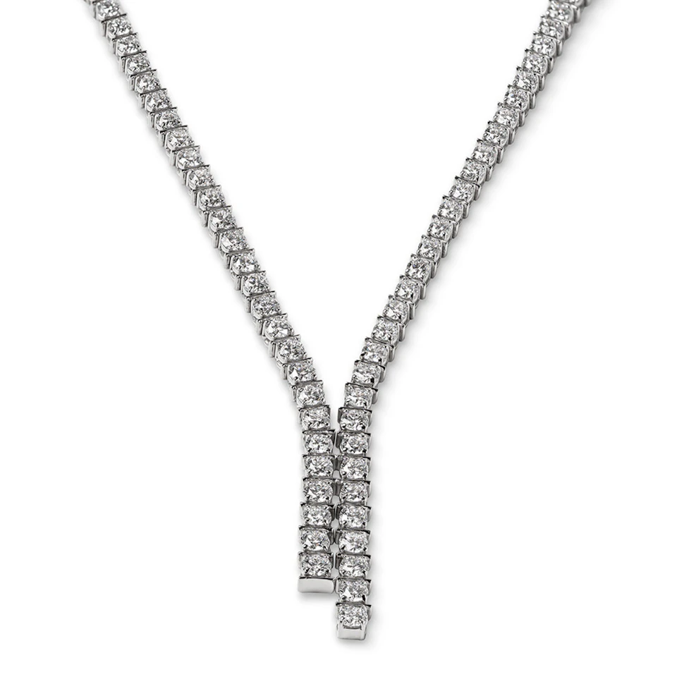10.00ct Lab Diamond Drop Tennis Necklace in 9K White Gold H/SI