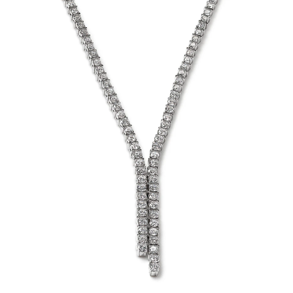 7.00ct Lab Diamond Drop Tennis Necklace in 9K White Gold H/SI