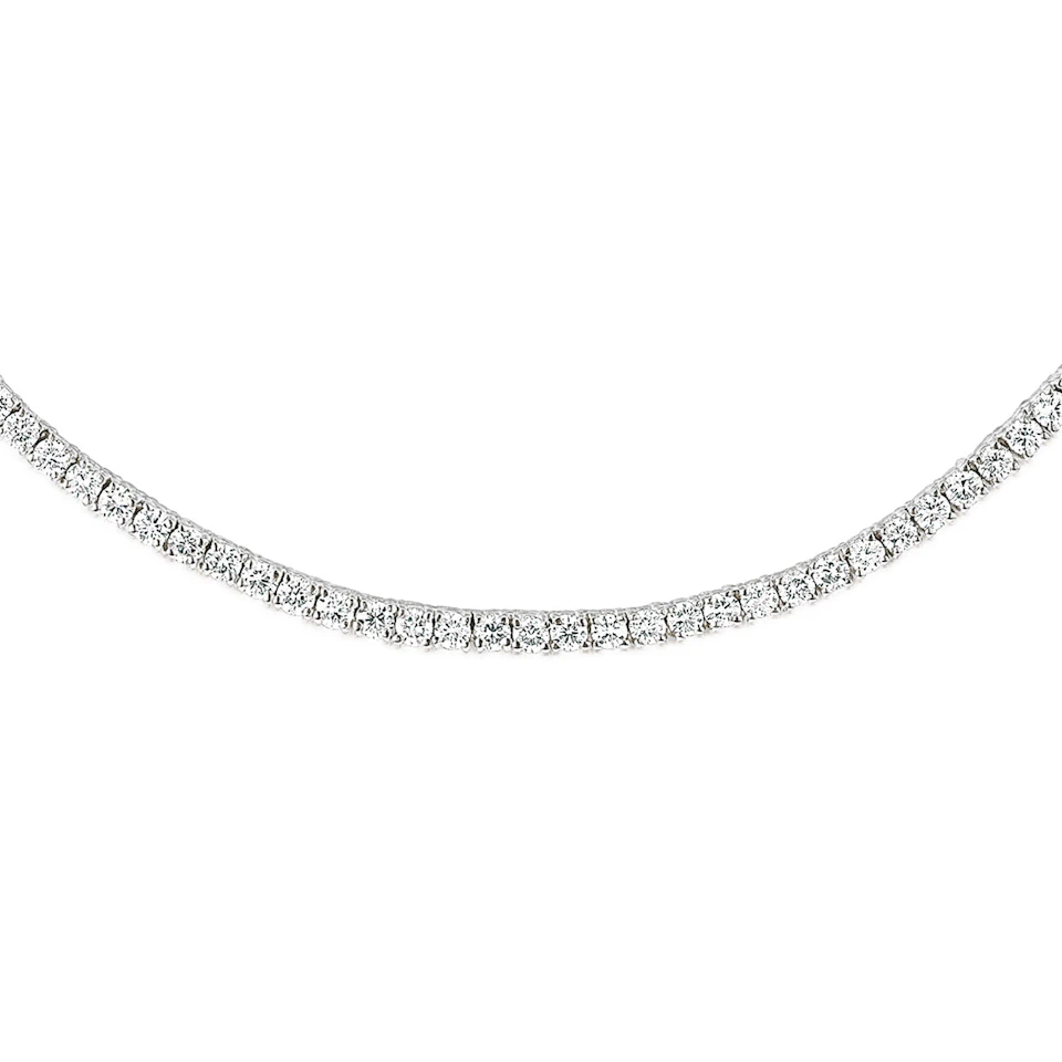 8.00ct Lab Diamond Tennis Necklace in 9K White Gold F/VS