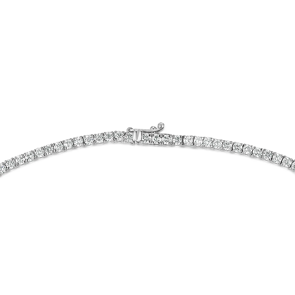 8.00ct Lab Diamond Tennis Necklace in 9K White Gold F/VS