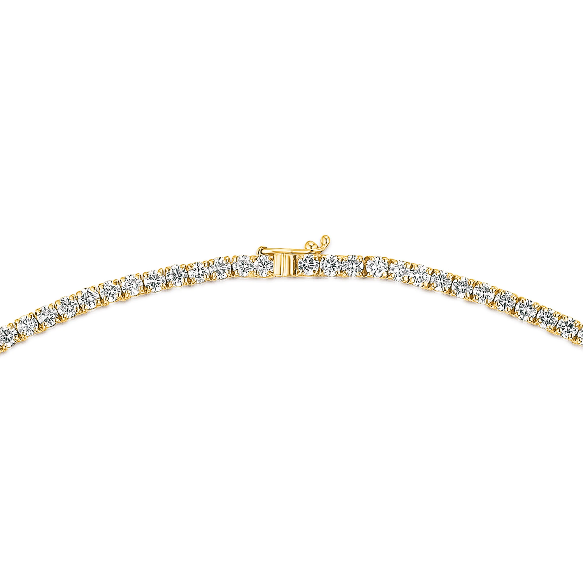 10.00ct Lab Diamond Tennis Necklace in 9K Yellow Gold G/VS