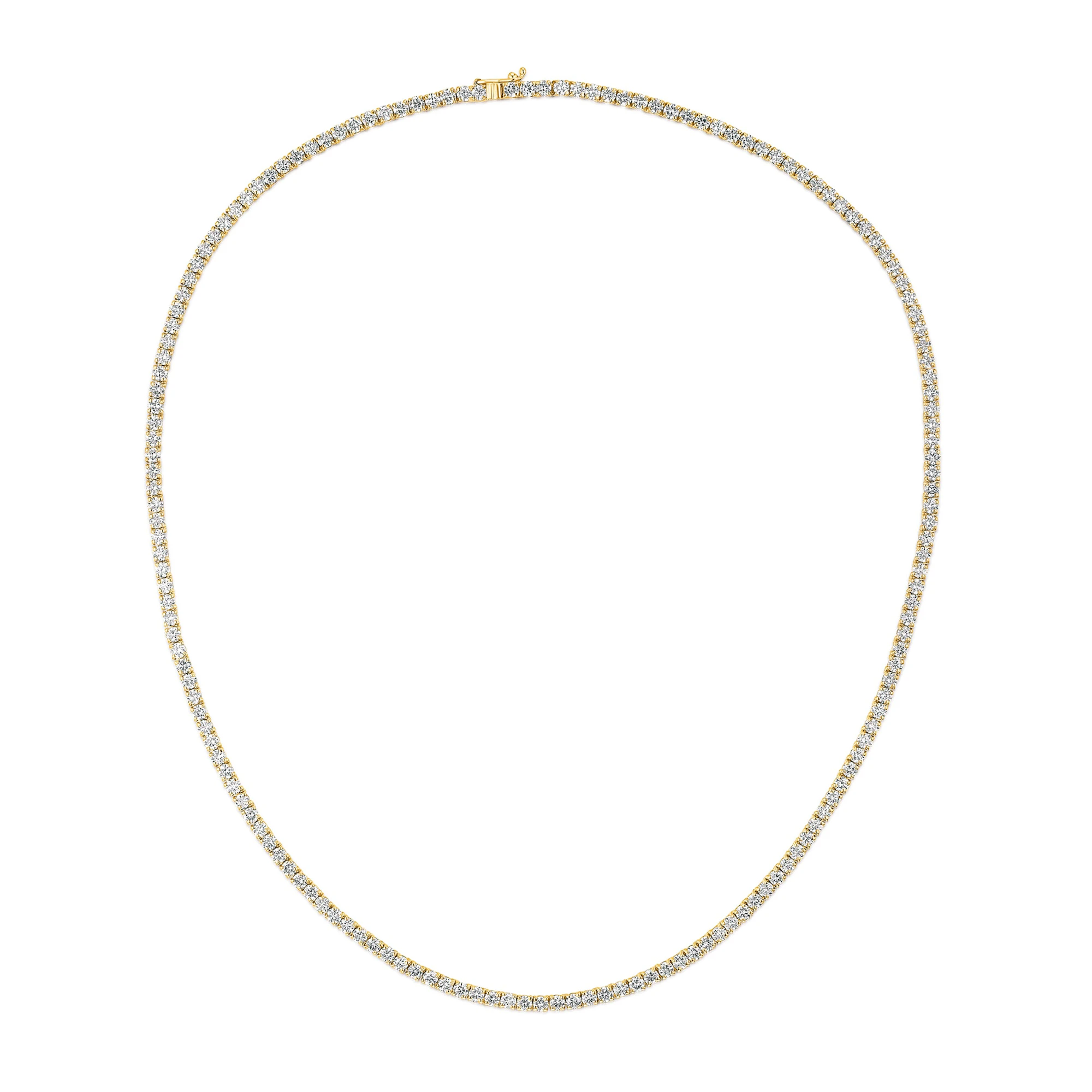 10.00ct Lab Diamond Tennis Necklace in 9K Yellow Gold G/VS