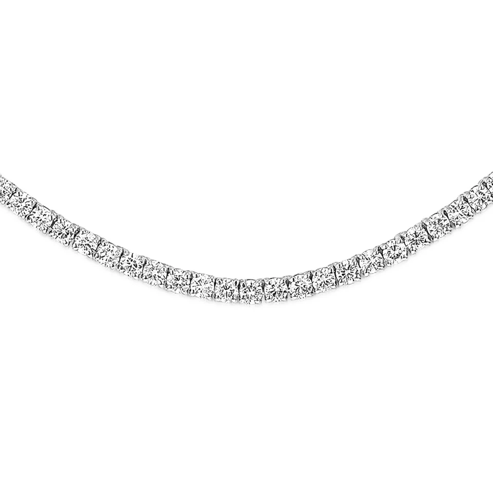 10.00ct Lab Diamond Tennis Necklace in 9K White Gold F/VS