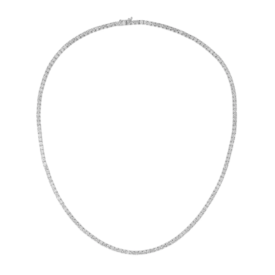 10.00ct Lab Diamond Tennis Necklace in 9K White Gold F/VS
