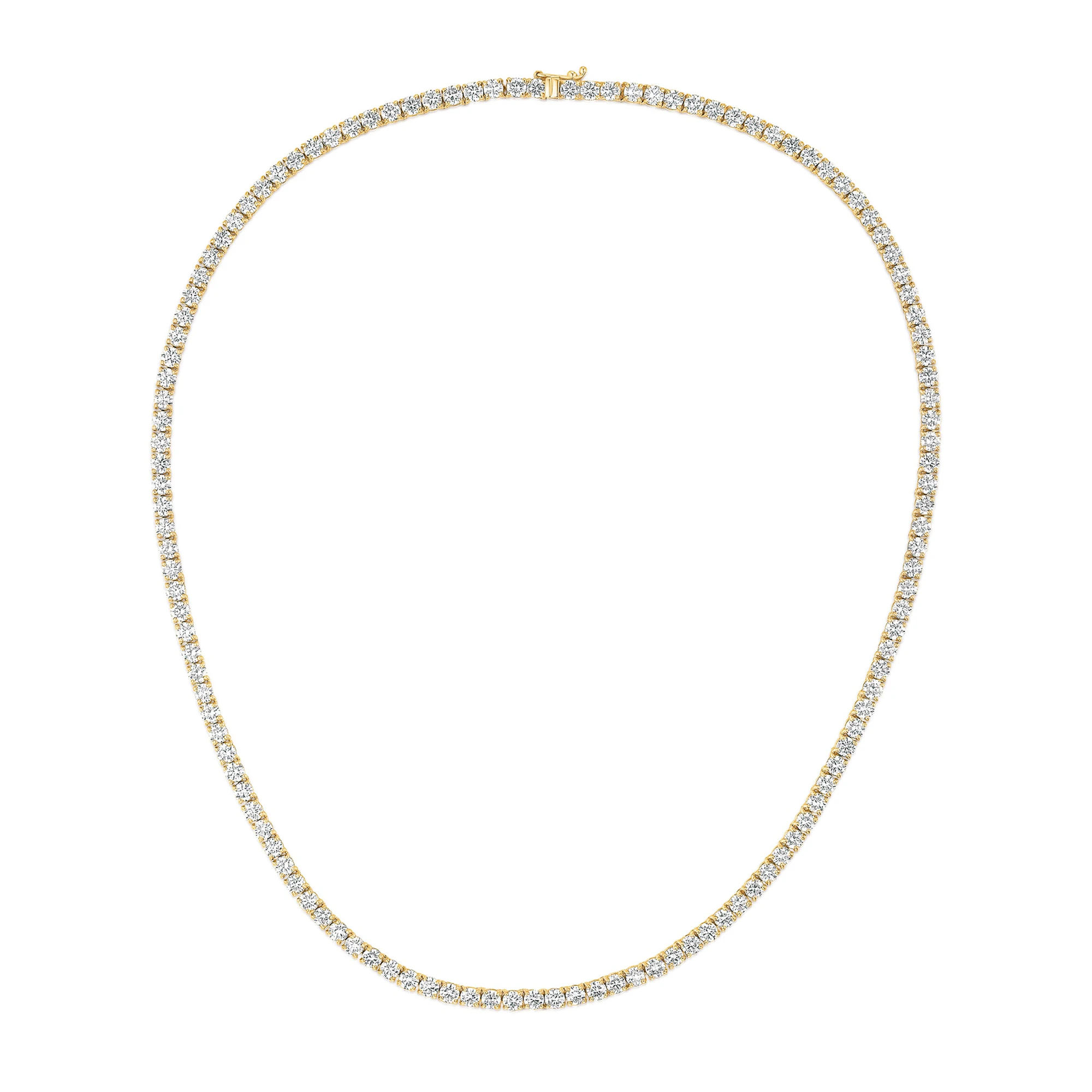 15.00ct Lab Diamond Tennis Necklace in 9K Yellow Gold G/VS
