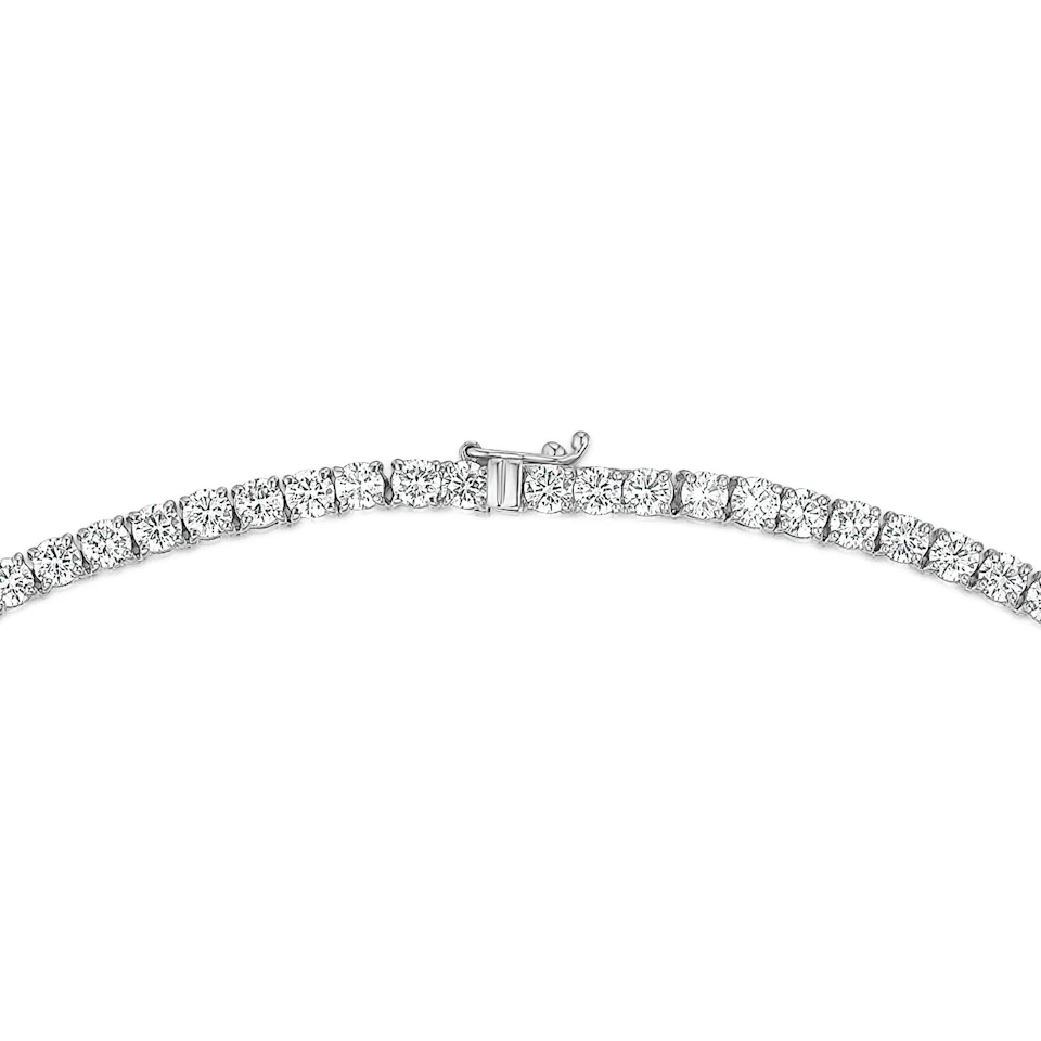 15.00ct Lab Diamond Tennis Necklace in 9K White Gold F/VS