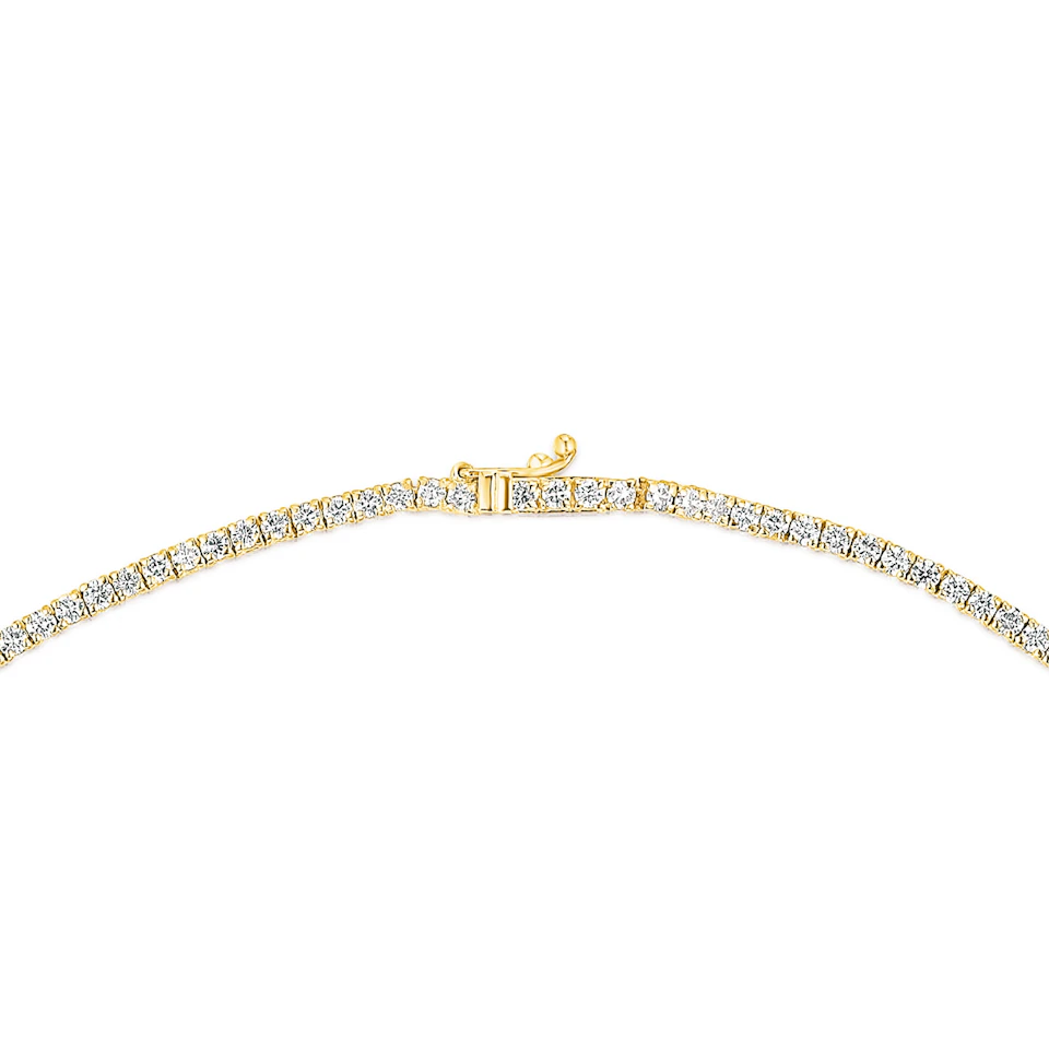 6.00ct Lab Diamond Tennis Necklace in 9K Yellow Gold F/VS
