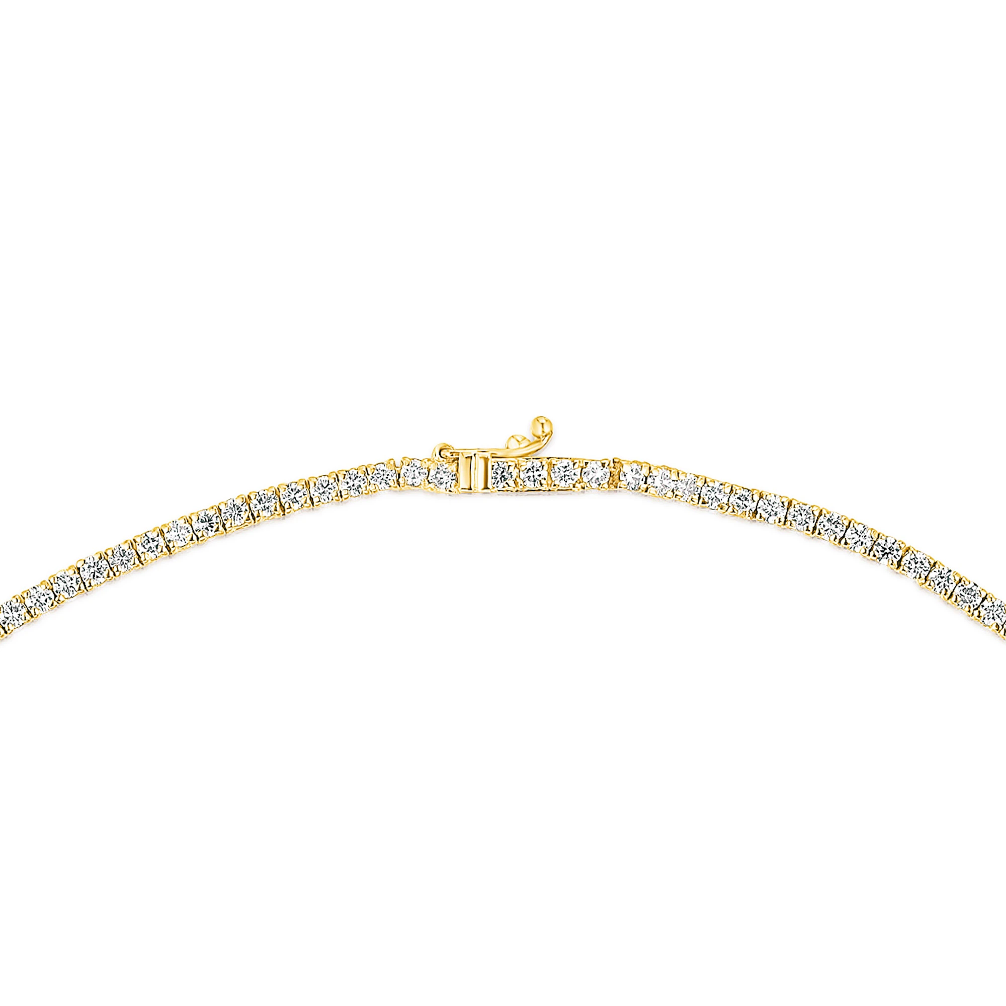 6.00ct Lab Diamond Tennis Necklace in 9K Yellow Gold G/VS