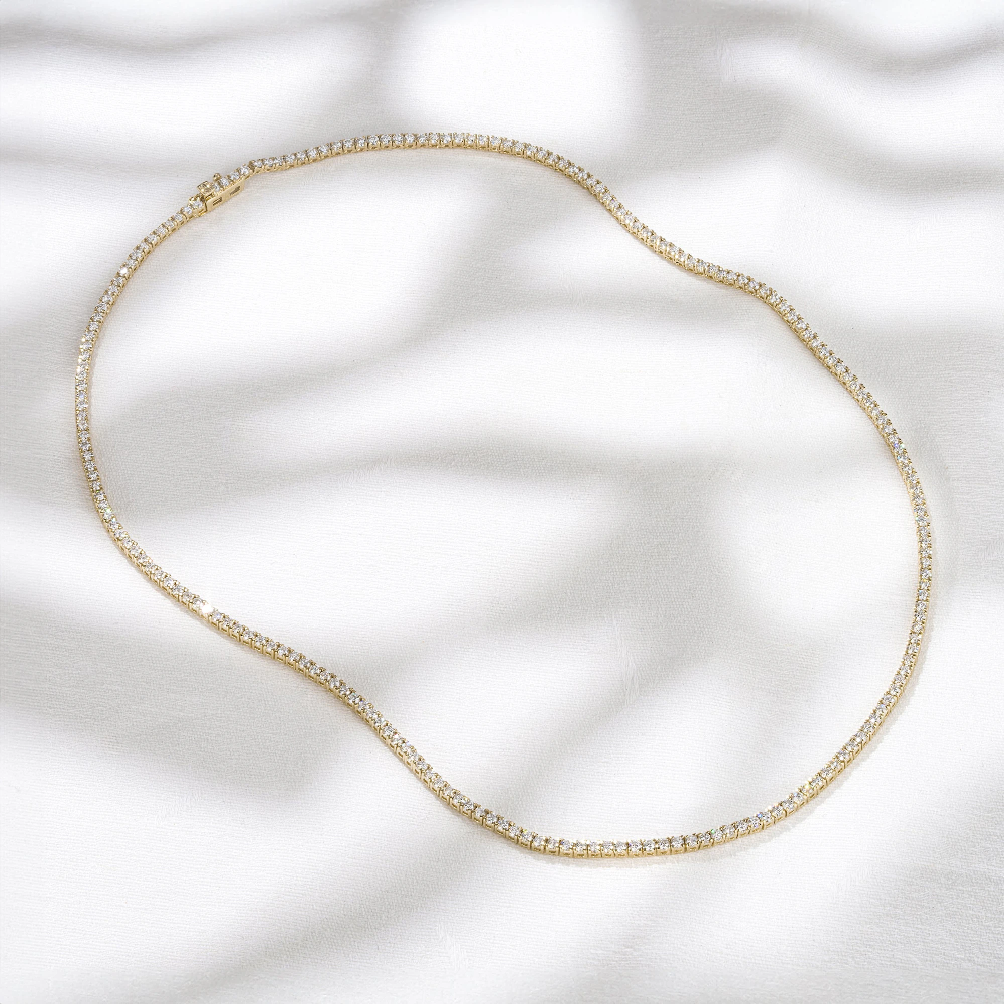6.00ct Lab Diamond Tennis Necklace in 9K Yellow Gold G/VS
