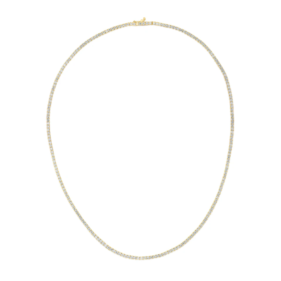 6.00ct Lab Diamond Tennis Necklace in 9K Yellow Gold F/VS